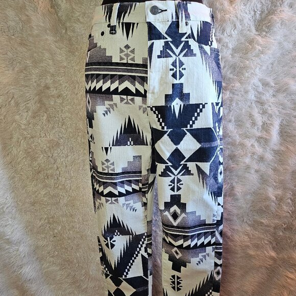 Polo Ralph Lauren Women's Tompkins Skinny High Rise Ankle Aztec Jeans Size: 28 - Picture 1 of 11